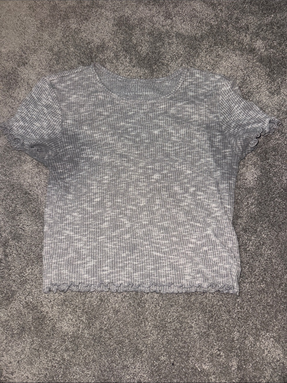 American Eagle Outfitters Heather Gray Ribbed Short Sleeve Tee